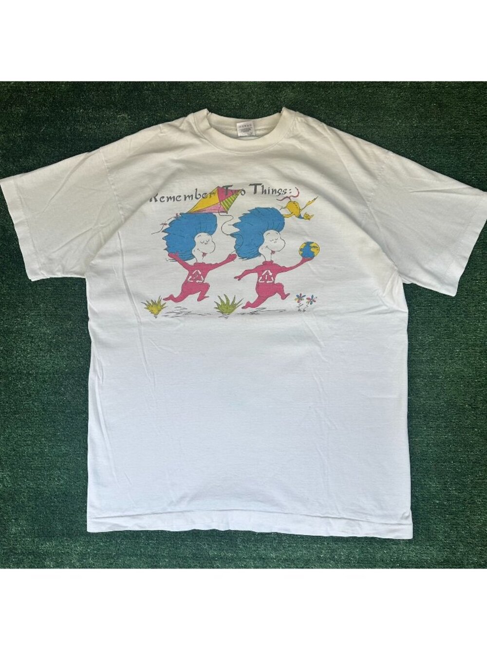 Vintage 90s Dr. Seuss Two Things Environmental T-Shirt Earth Gorpcore Hippie XL